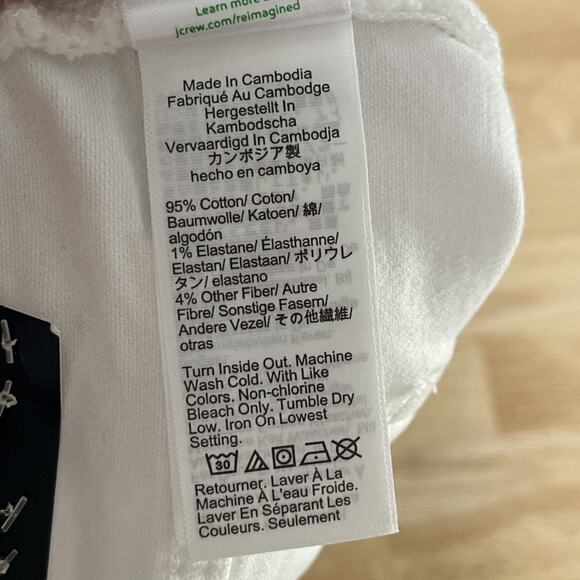 J. Crew Essential Straight Leg White Jean in All-day Stretch‎ Size 32 BX520 - Picture 4 of 10